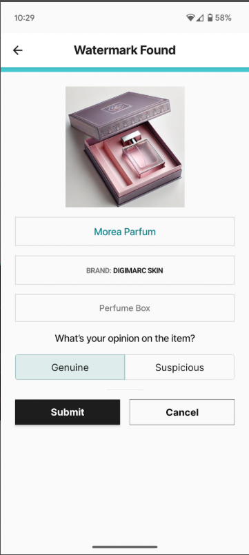Digimarc Validate mobile app